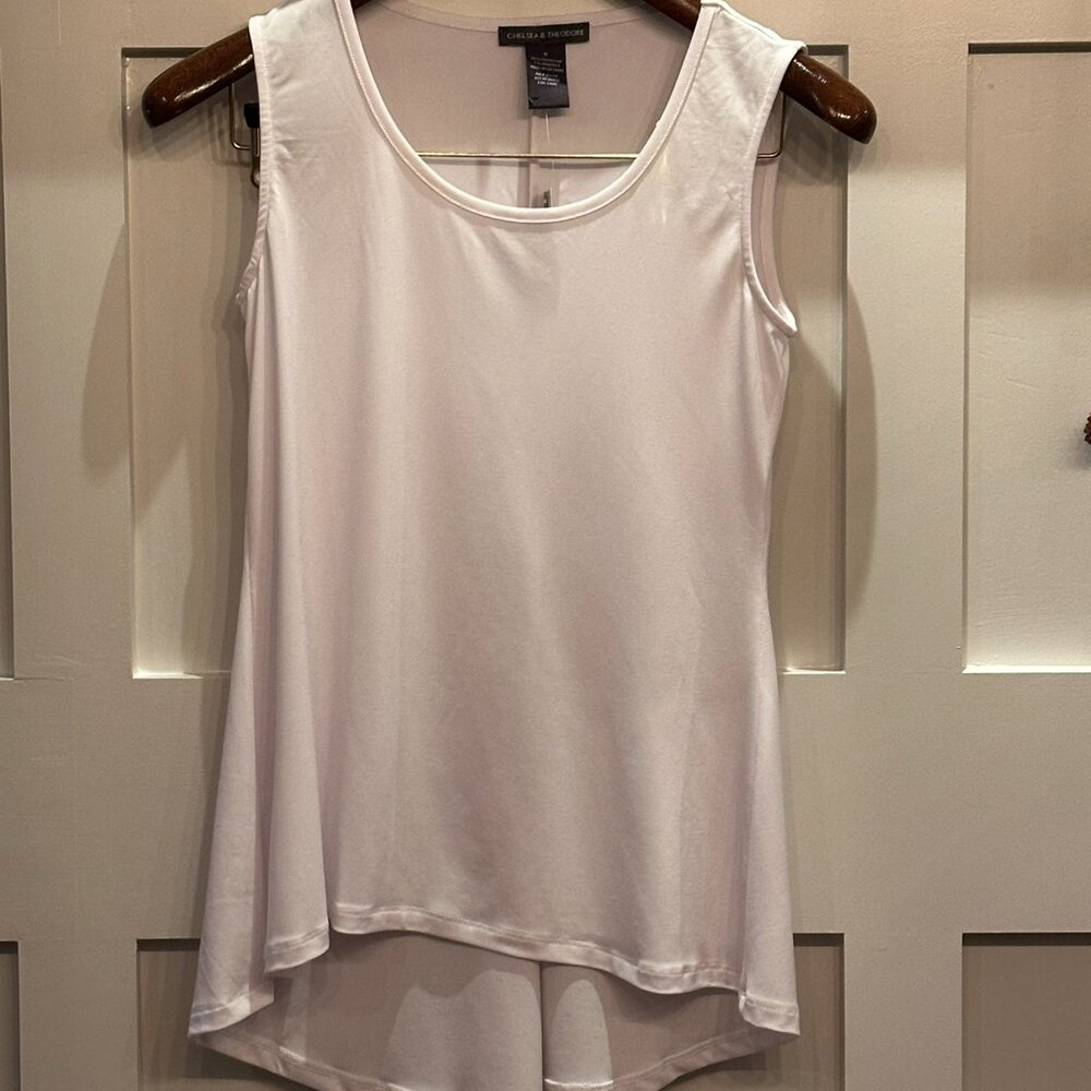 ~NWT~ Chelsea & Theodore White Sleeveless High-Lo Tank Top - Size  Large - ~NWT~